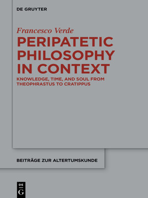 cover image of Peripatetic Philosophy in Context